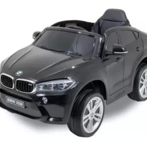 Mașinuță electrică BMW X6M - Negru (modul muzică, scaun piele, roți cauciuc)