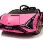 Mașinuță electrică Lamborghini Sian - Roz (uși Butterfly, modul muzică, scaun piele, roți cauciuc)