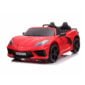 Mașinuță electrică 2 locuri Corvette - Roșu (modul muzică, scaun piele, roți cauciuc)