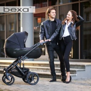 Cărucior copii 3 in 1, reversibil, complet accesorizat, 0-36 luni, Bexa Air Pro Black Gold Mat