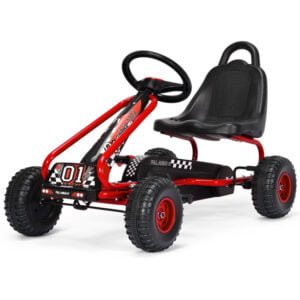 Kart cu pedale Go Kart cu Scaun reglabil și Frână de mână, 3-6 ani - Roșu